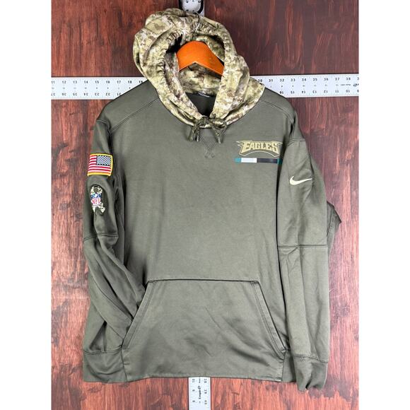 Nike Philadelphia Eagles NFL On Field Salute To‎ Service Hoodie Camo Men XL 2017 - Picture 1 of 11